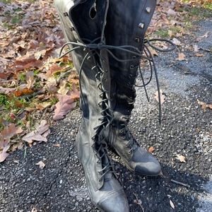 Free People Joe Lace Up Over the Knee Boots